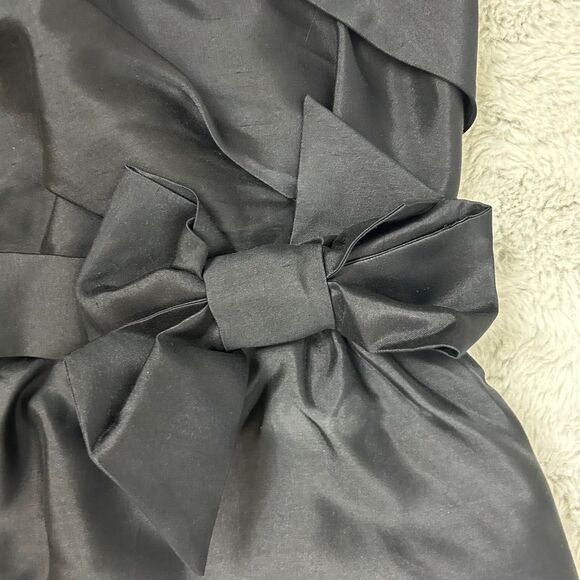 KATE SPADE Kay Dress-Strapless Silk Faille w Bow-Cocktail Party Mini- Black Sz 4 - Picture 2 of 7